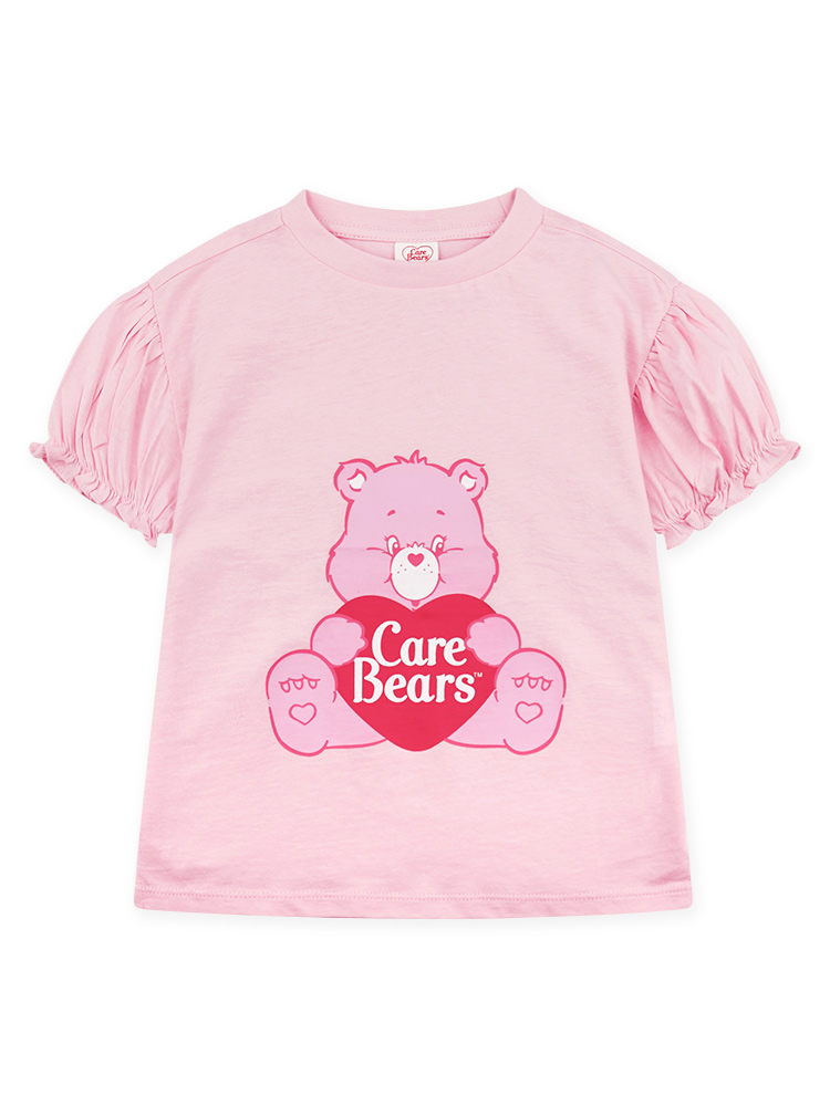 [케어베어] 러브어랏베어 핑크하트 티셔츠